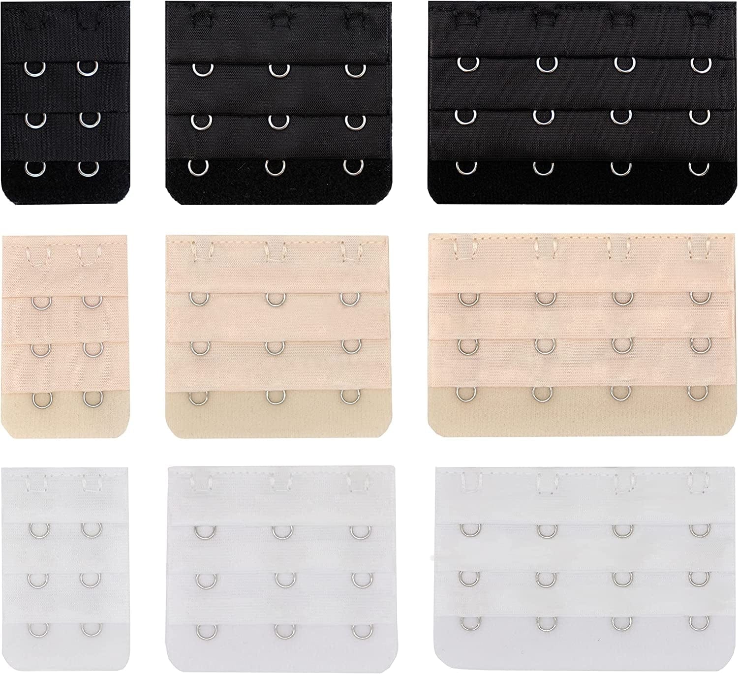 Leonhien Women'S Bra Extenders 2 Hook/3 Hook/4 Hook, Soft and Comfortable Bra Strap Extension 9Pcs-Pack