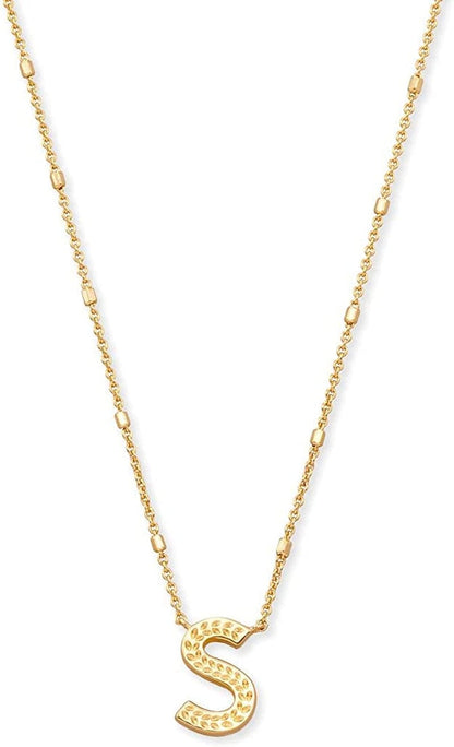 Letters A-Z Pendant Necklace for Women, Fashion Jewelry, 14K Gold-Plated Brass Letter S