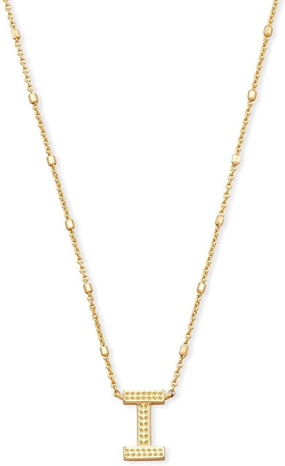 Letters A-Z Pendant Necklace for Women, Fashion Jewelry, 14K Gold-Plated Brass Letter I