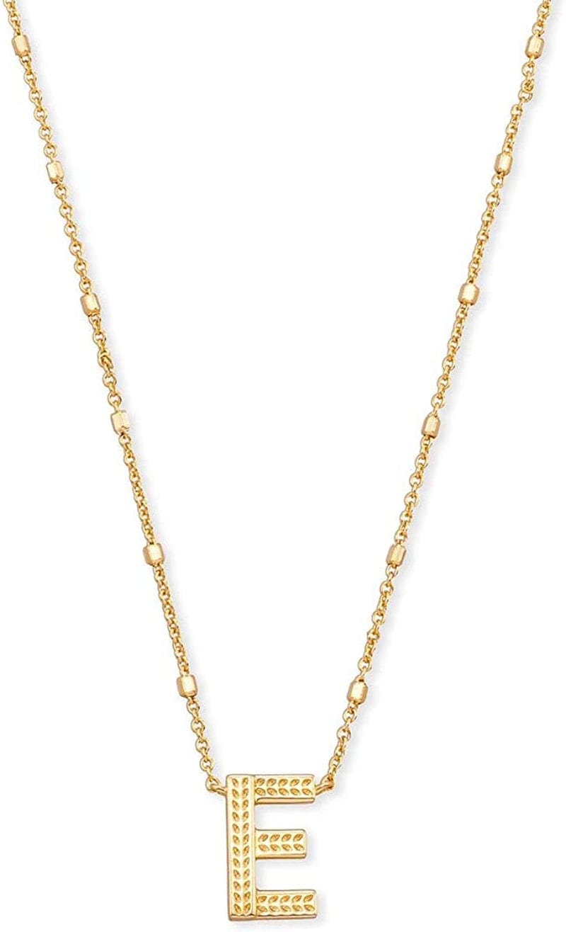 Letters A-Z Pendant Necklace for Women, Fashion Jewelry, 14K Gold-Plated Brass Letter E