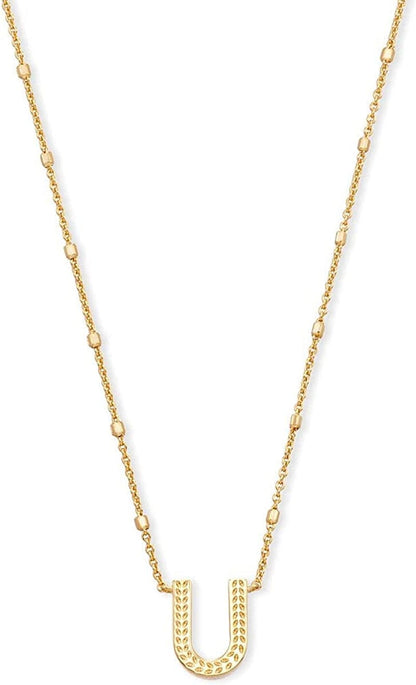 Letters A-Z Pendant Necklace for Women, Fashion Jewelry, 14K Gold-Plated Brass Letter U