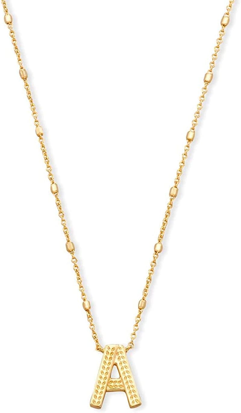 Letters A-Z Pendant Necklace for Women, Fashion Jewelry, 14K Gold-Plated Brass Letter A