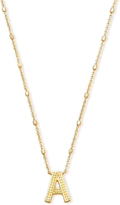 Letters A-Z Pendant Necklace for Women, Fashion Jewelry, 14K Gold-Plated Brass Letter A
