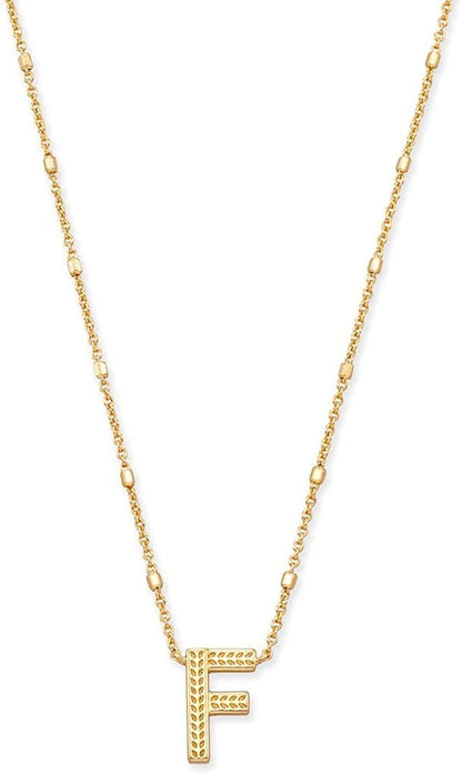 Letters A-Z Pendant Necklace for Women, Fashion Jewelry, 14K Gold-Plated Brass Letter F
