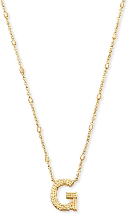 Letters A-Z Pendant Necklace for Women, Fashion Jewelry, 14K Gold-Plated Brass Letter G