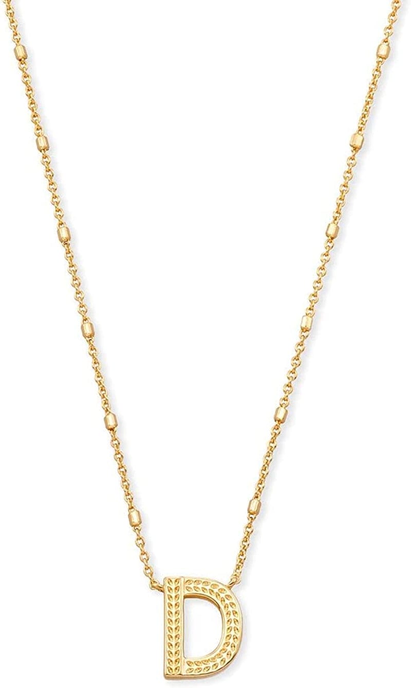 Letters A-Z Pendant Necklace for Women, Fashion Jewelry, 14K Gold-Plated Brass Letter D