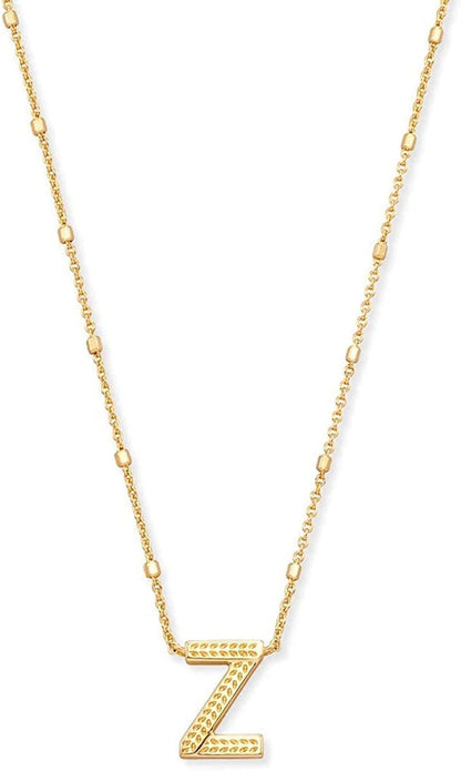 Letters A-Z Pendant Necklace for Women, Fashion Jewelry, 14K Gold-Plated Brass Letter Z