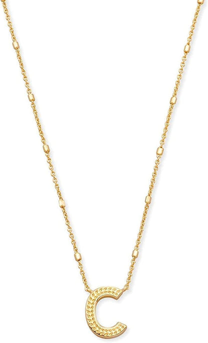 Letters A-Z Pendant Necklace for Women, Fashion Jewelry, 14K Gold-Plated Brass Letter C