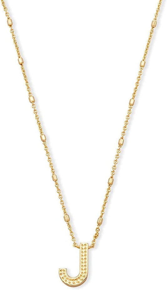 Letters A-Z Pendant Necklace for Women, Fashion Jewelry, 14K Gold-Plated Brass Letter J