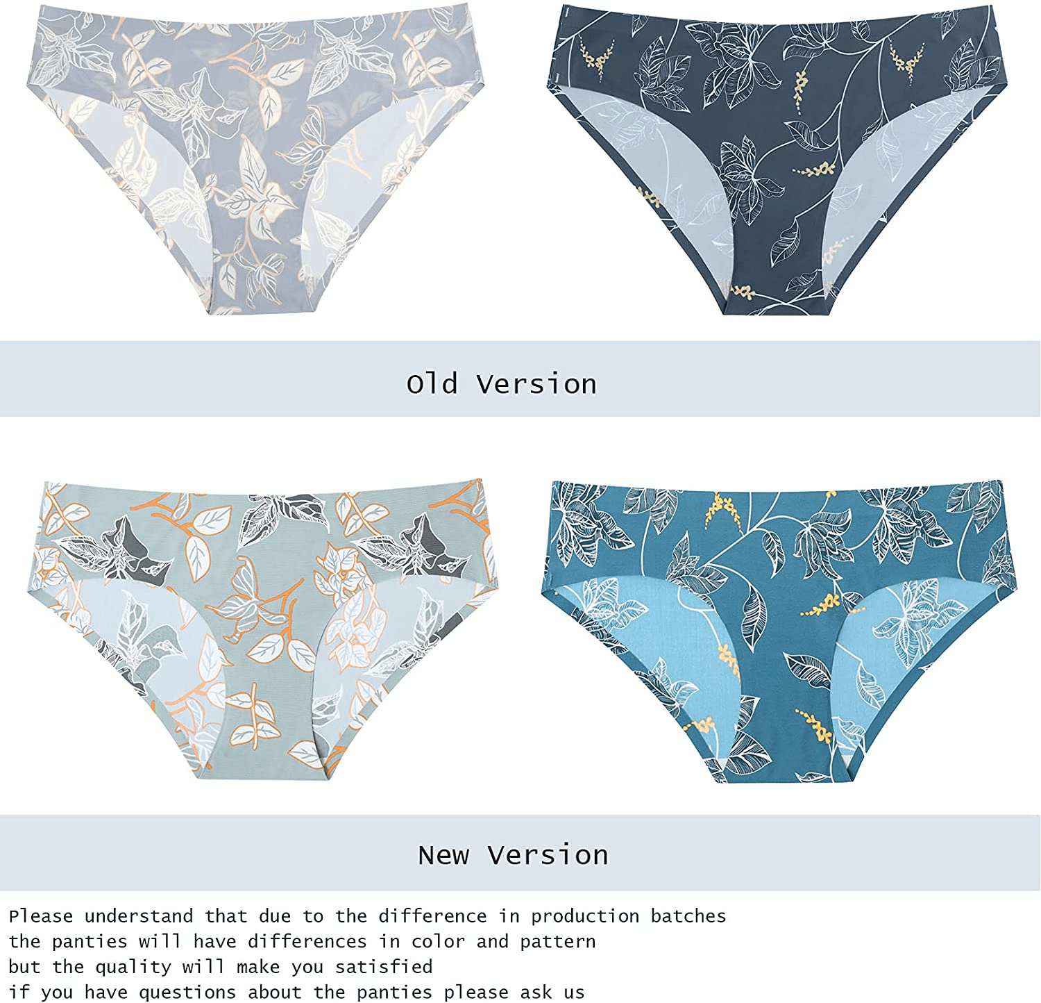 LEVAO Seamless Underwear for Women Soft Breathable Stretch Printed Briefs No Show Cheeky Bikini Panties Pack of 6 Apparel & Accessories > Clothing > Underwear & Socks > Underwear LEVAO   