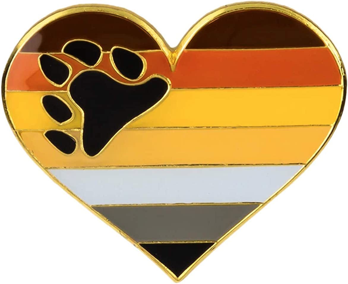 LGBTQ Flag Heart Lapel Pins (1") Hat Tie Tack Badge Pin Bear