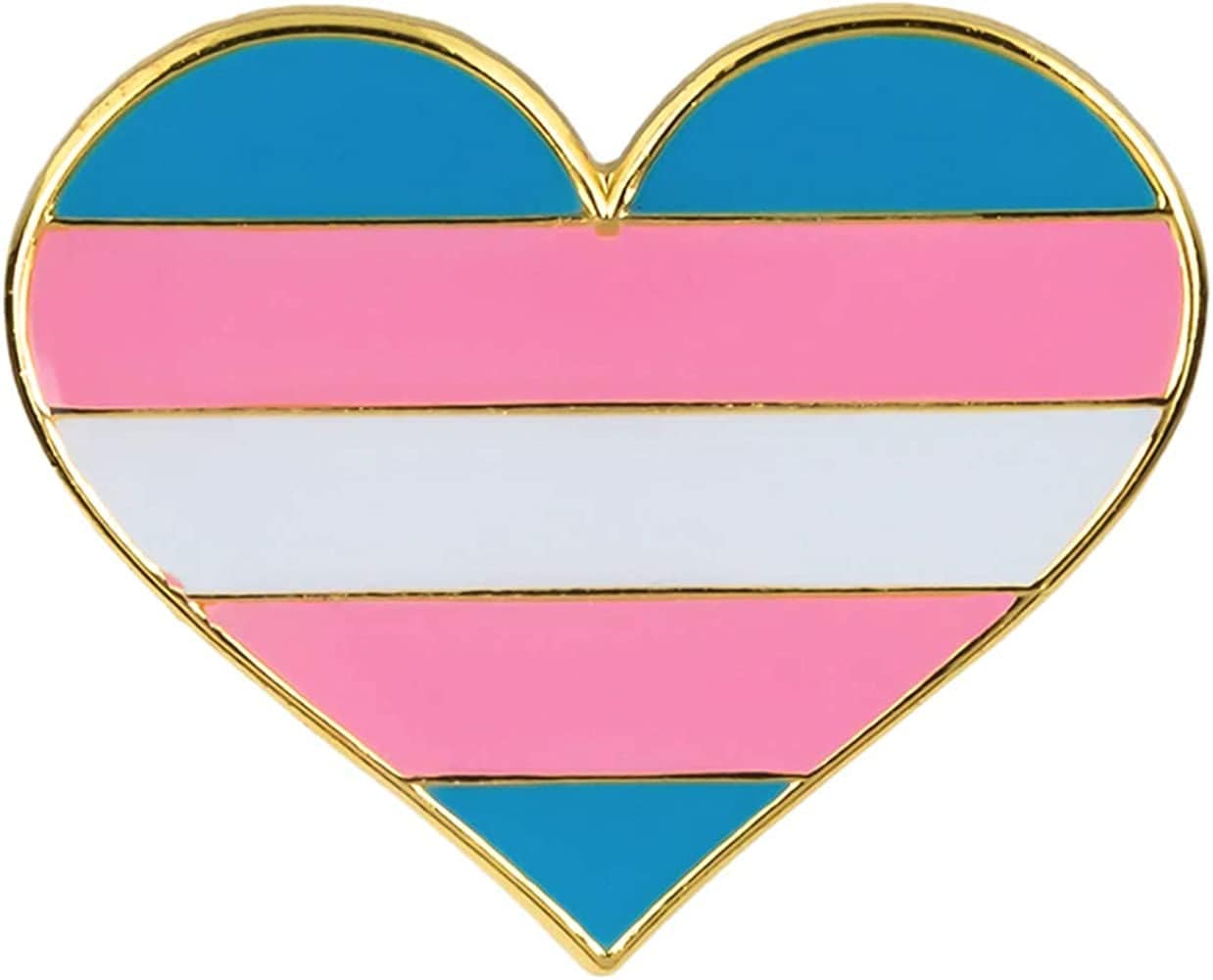 LGBTQ Flag Heart Lapel Pins (1") Hat Tie Tack Badge Pin Transgender