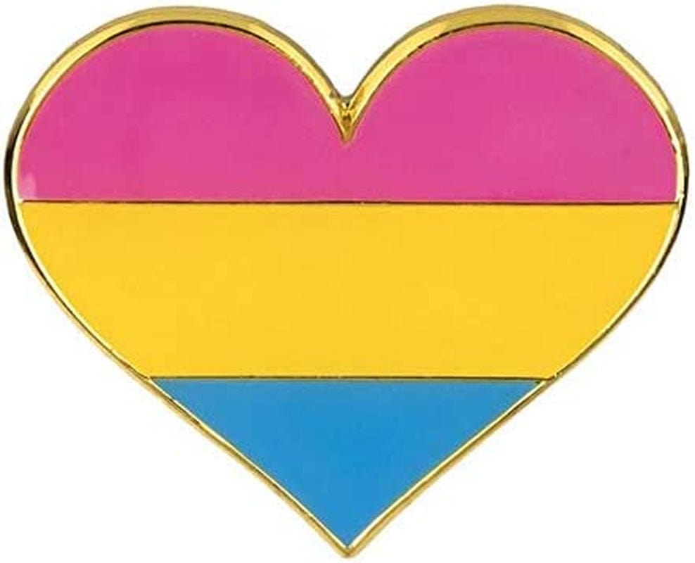 LGBTQ Flag Heart Lapel Pins (1") Hat Tie Tack Badge Pin Pansexual
