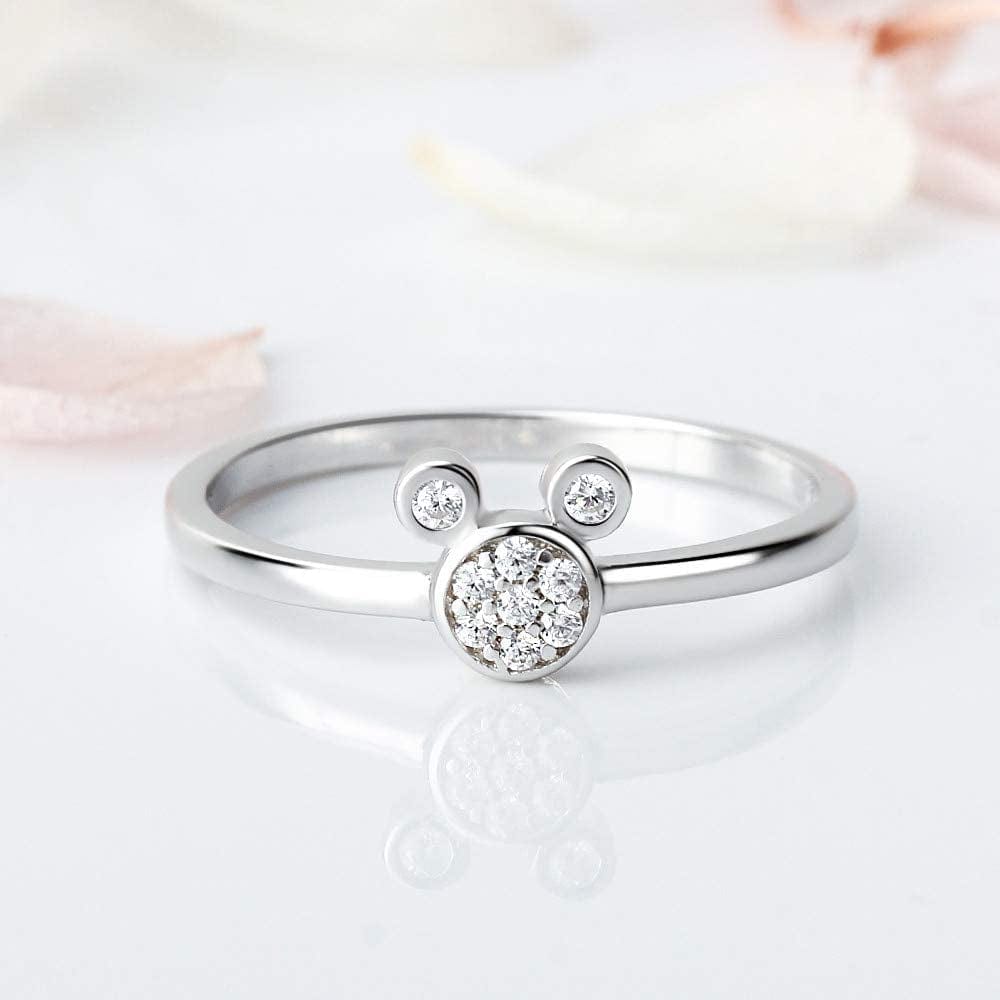 LGSY CZ Mini Mouse Rings for Women Jewelry Gift Sterling Silver