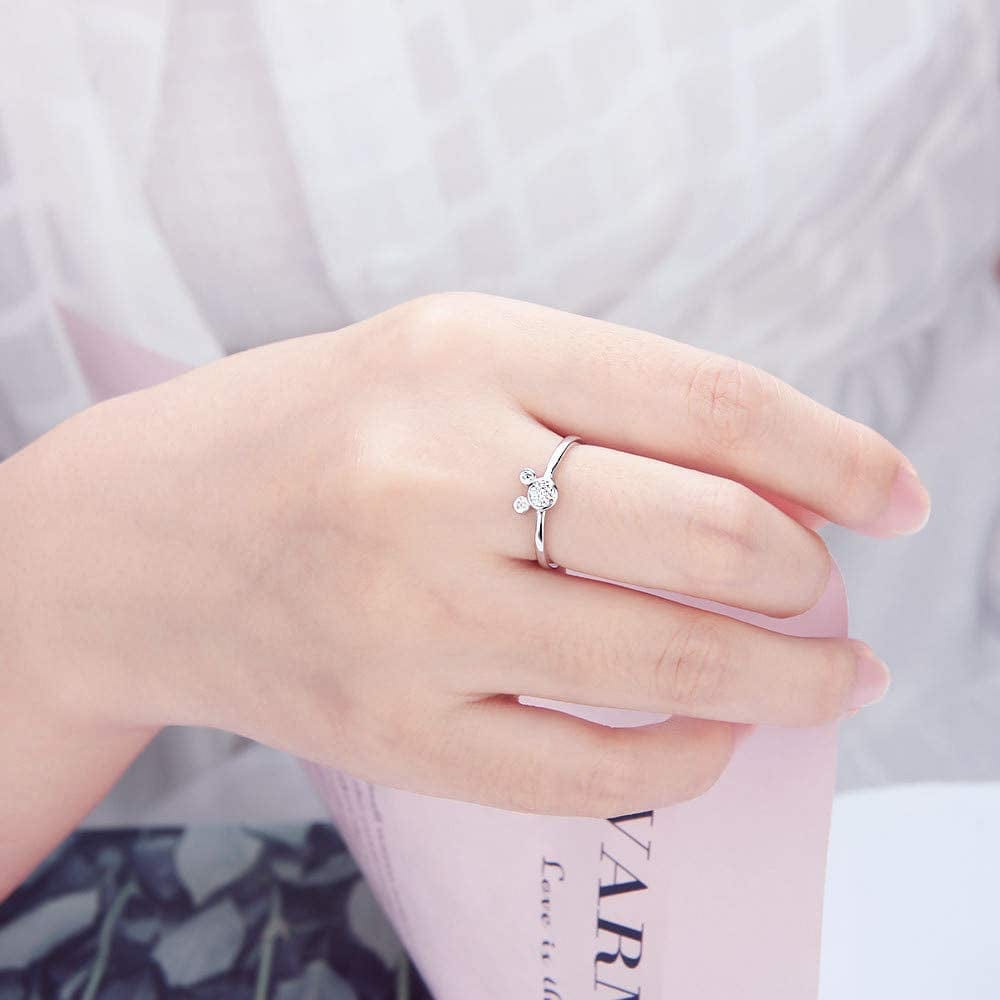 LGSY CZ Mini Mouse Rings for Women Jewelry Gift Sterling Silver