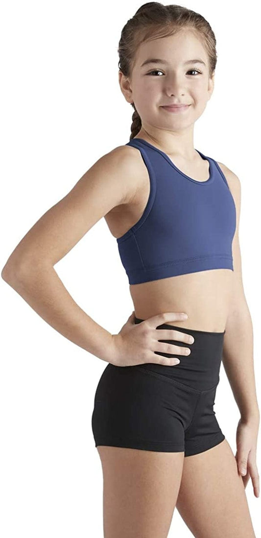 Liakada Girls Stylish & Supportive Basic Sports Bra with Integrated Bra Shelf Liner Dance, Gym, Yoga, Cheer! Navy / Large