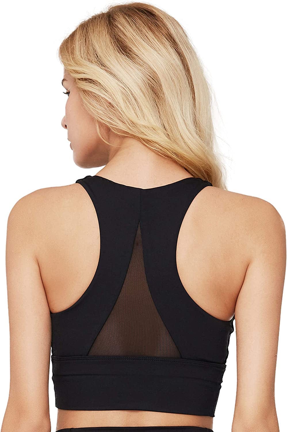 Light & Leaf Sports Bras for Women Medium Impact Longline Yoga Workout Bra- Running Gym Activewear Black(181002) / X-Small