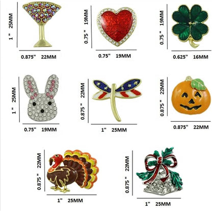 Lilylin Designs 8 Pieces Small Unisex Lapel Tac Pin Set for Women Men Girls, Unique Boxed Gift with Valentine Easter Christmas Halloween and More Holiday Jewelry
