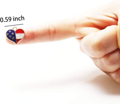 Llxieym 50 Pieces American Flag Charms Pendant Patriotic Enamel Charms for 4Th Independence Day Ornament of July DIY Decoration Jewelry Making