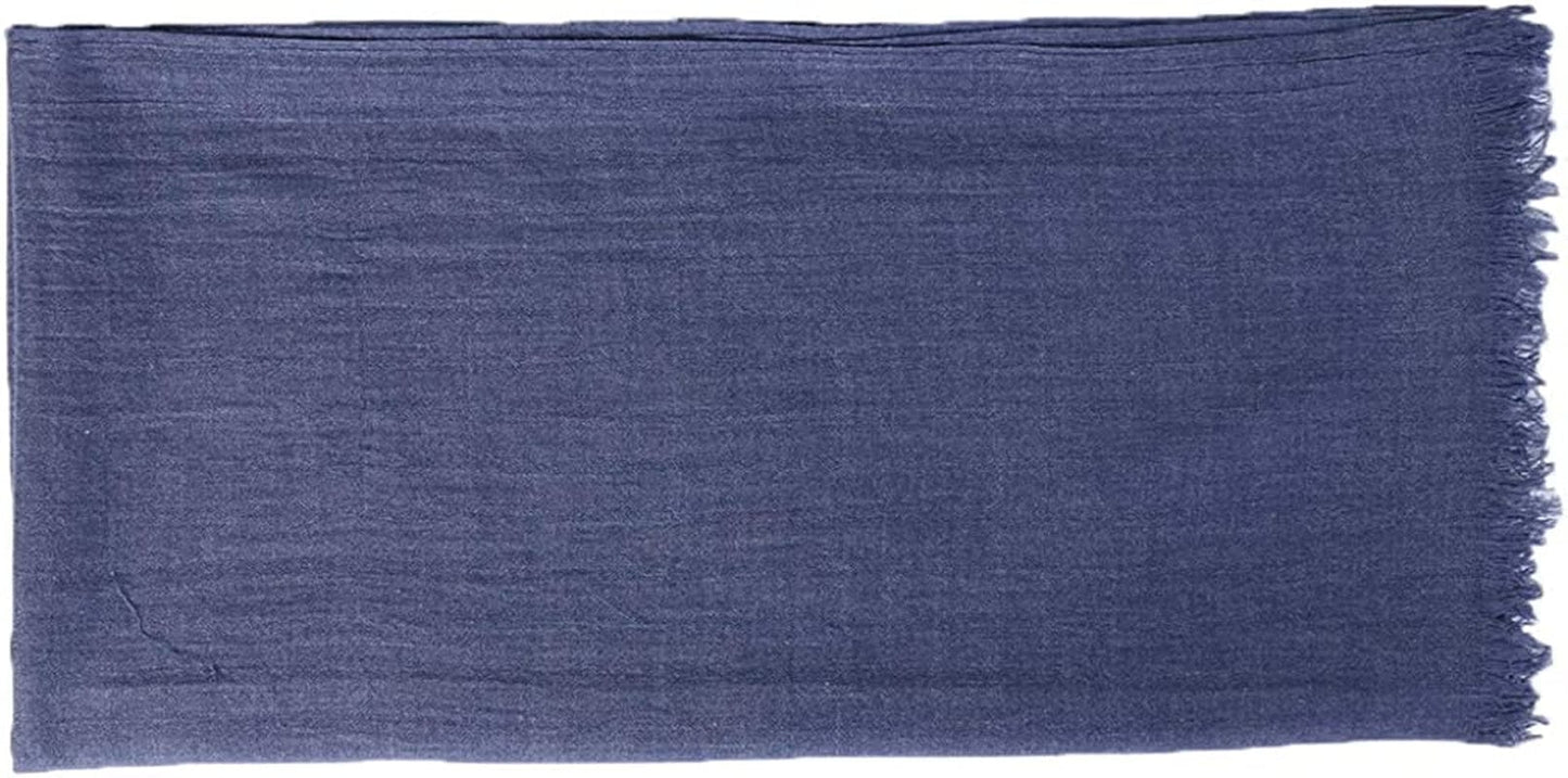 LMVERNA Women Solid Color Scarfs Large Long Lightweight Fringed Headscarf Linen Sheer Shawl Wrap Apparel & Accessories > Clothing Accessories > Scarves & Shawls LMVERNA   