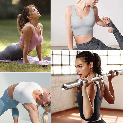 Longline Sports Bras for Women Wirefree Padded Sports Yoga Bra Gym Running Workout Tank Tops