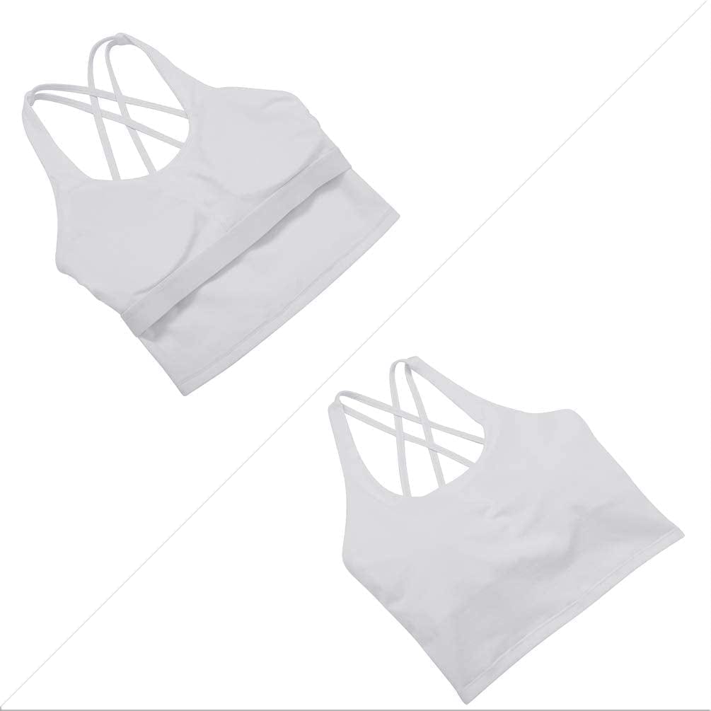 Longline Sports Bras for Women Workout Padded Sports Yoga Bra Tank Tops Crop Top