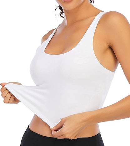 Longline Sports Bras for Women Workout Padded Sports Yoga Bra Tank Tops Crop Top