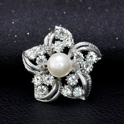 Lot 24Pc Shining Rhinestone Crystal Brooches Pins DIY Wedding Bouquet Kit