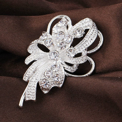 Lot 24Pc Shining Rhinestone Crystal Brooches Pins DIY Wedding Bouquet Kit