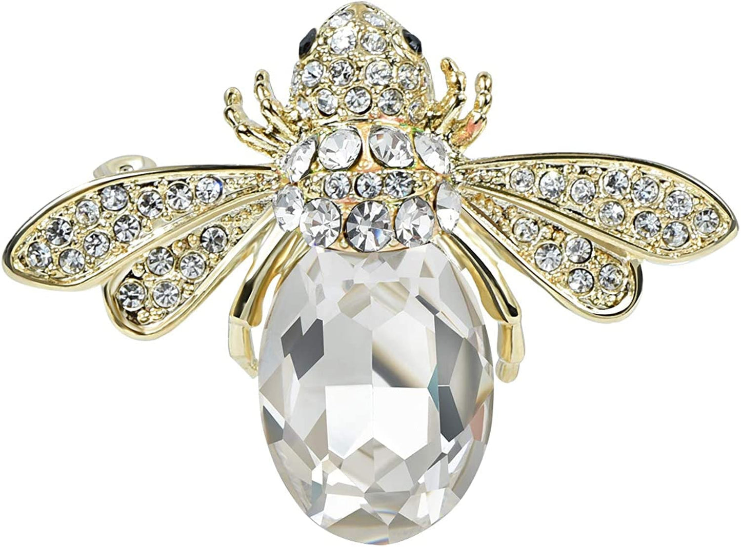 Lovely Crystal Bumble Honey Bee Insect Brooch Pins Collar Pin Lapel Pin Costume Jewelry for Women Gold