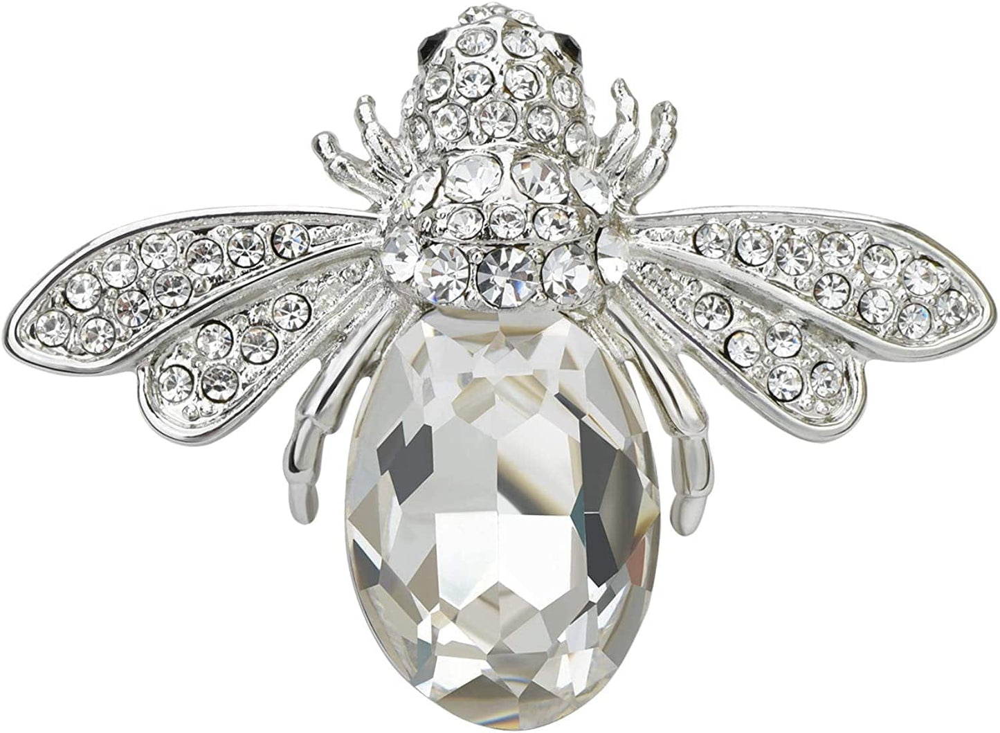 Lovely Crystal Bumble Honey Bee Insect Brooch Pins Collar Pin Lapel Pin Costume Jewelry for Women Clear