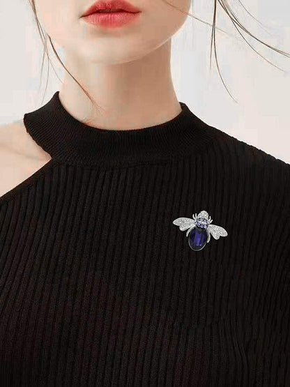 Lovely Crystal Bumble Honey Bee Insect Brooch Pins Collar Pin Lapel Pin Costume Jewelry for Women