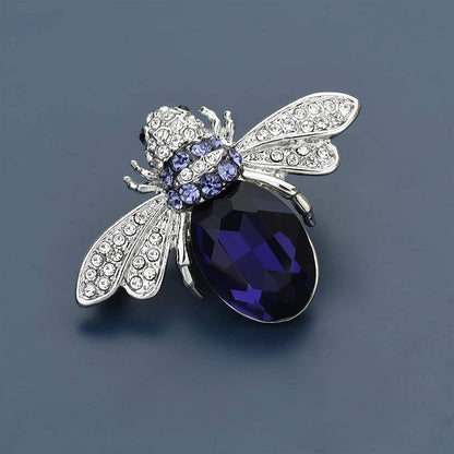 Lovely Crystal Bumble Honey Bee Insect Brooch Pins Collar Pin Lapel Pin Costume Jewelry for Women