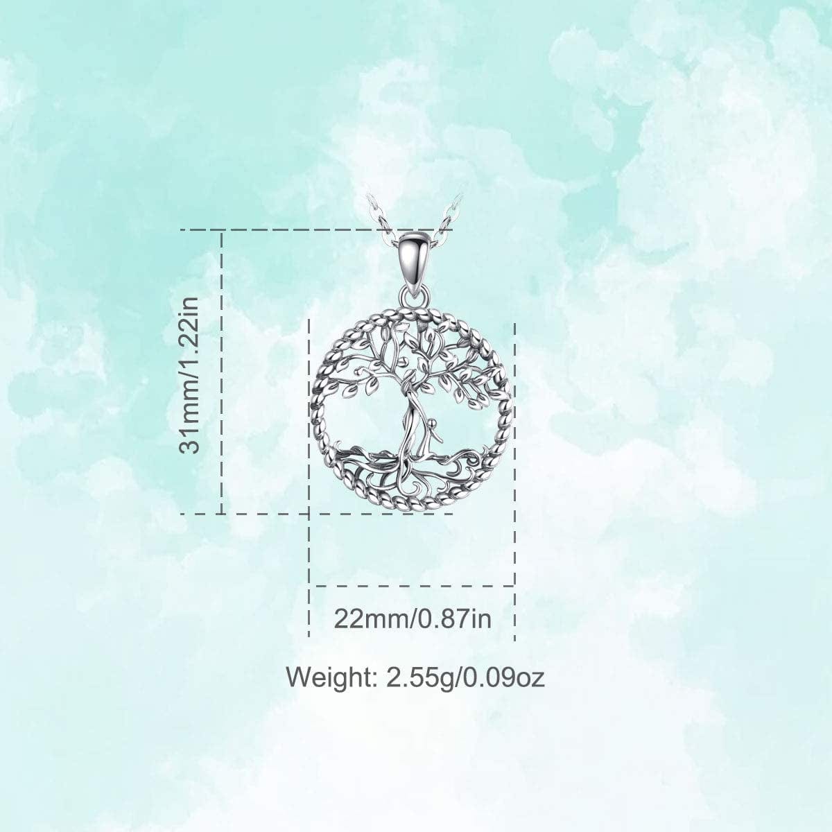 LOVEON Sterling Silver Necklace Gift for Mother, Tree of Life Mom Hold 1-5 Children, Animals Panda Fox Rhinoceros Giraffe Mom Baby Gift for Women on Mother'S Day
