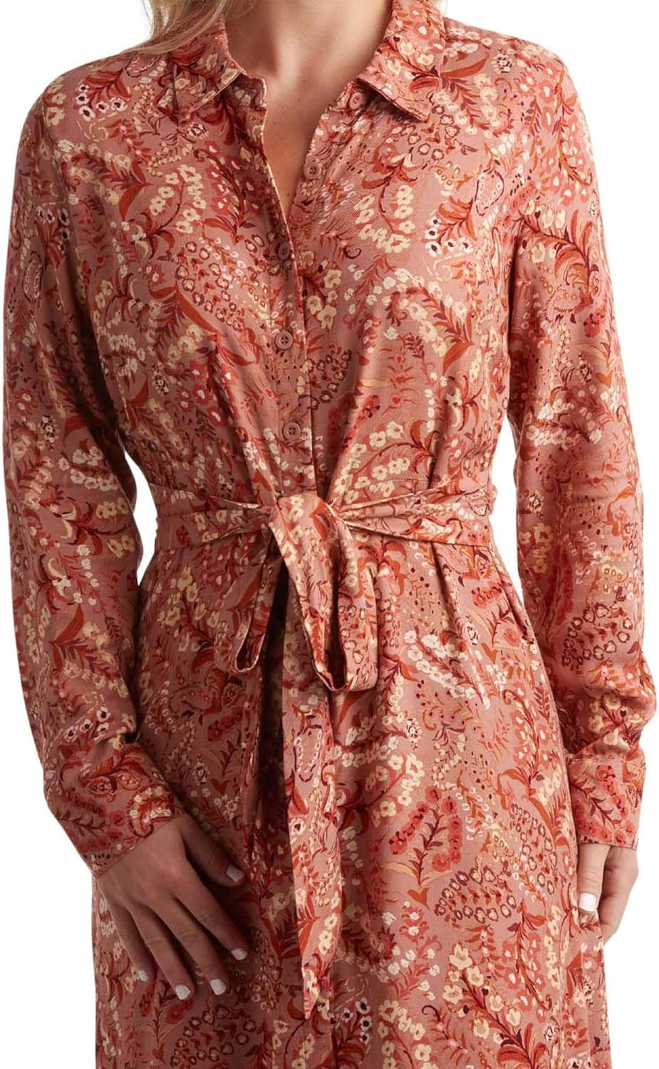 Lucky Brand Women'S Dress - Casual Front Button Long Sleeve Midi Shirt Dress - Lightweight Sundress for Women (S-XL)