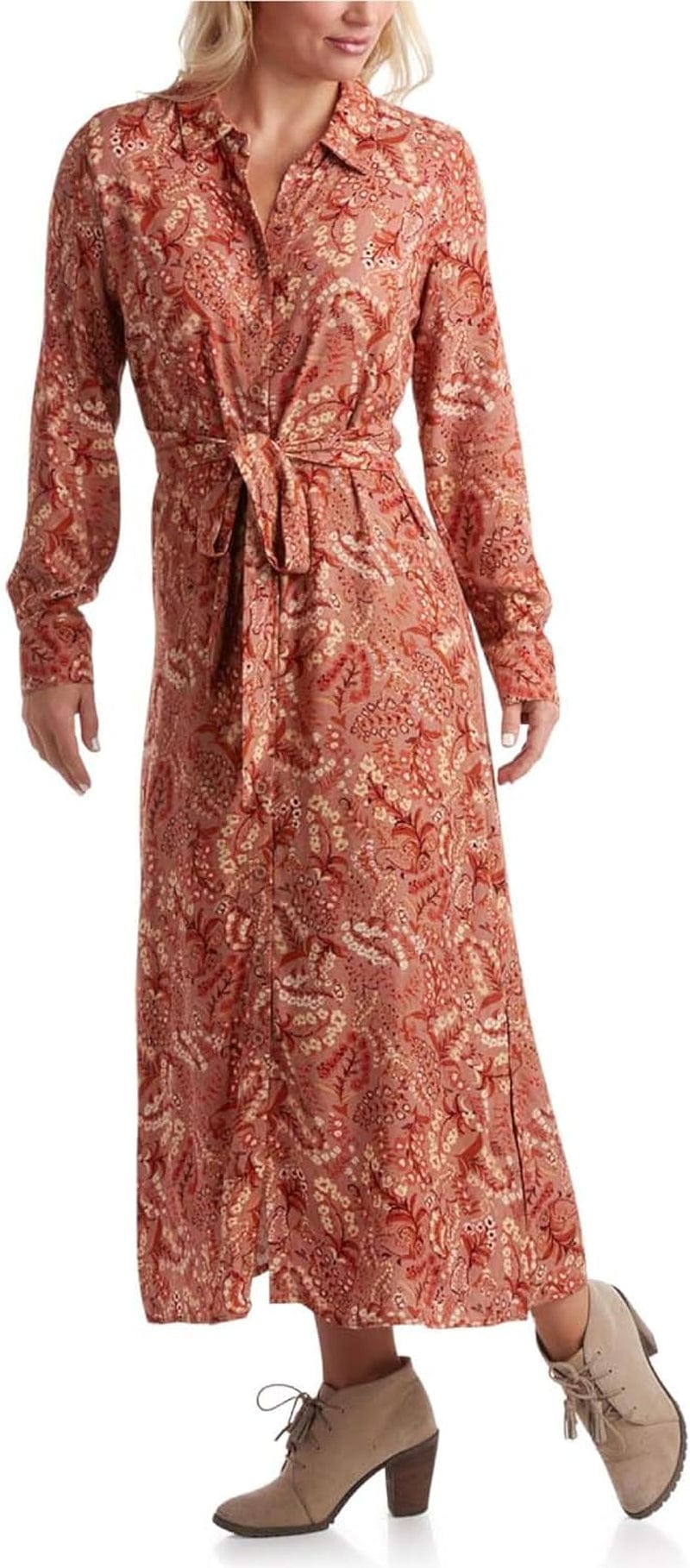 Lucky Brand Women'S Dress - Casual Front Button Long Sleeve Midi Shirt Dress - Lightweight Sundress for Women (S-XL)