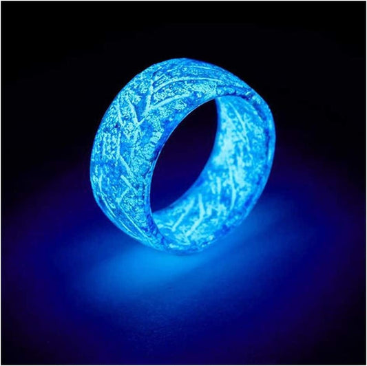 Luminous Glow Ring Glowing in the Dark Ring Unisex Decoration Fluorescent Ring Ornaments Jewelry for Women Men Blue 10 Blue / 10