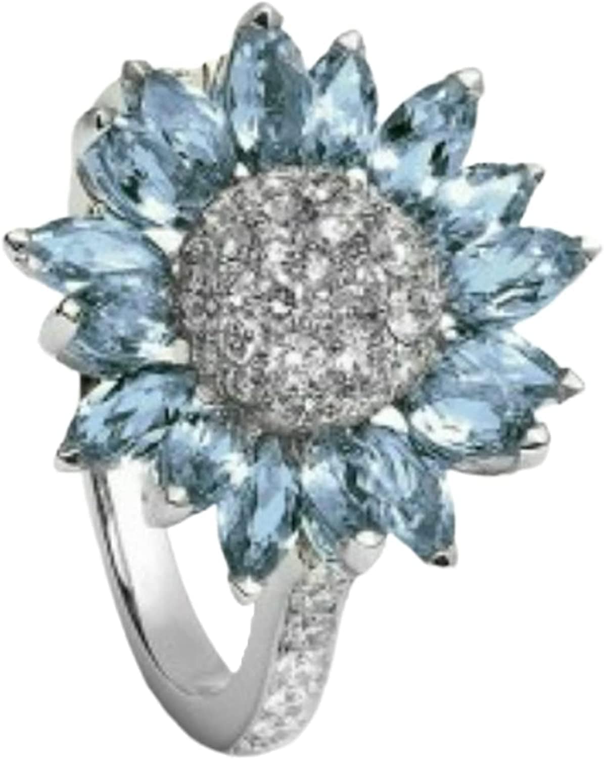 Luxury Diamond Silver Ring Bride Ring Engagement Wedding Ring Prong Setting Zircon Rings Jewelry for Your Princess A / 8