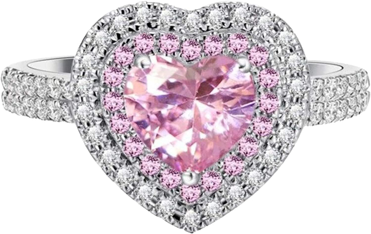 Luxury Diamond Silver Ring Bride Ring Engagement Wedding Ring Prong Setting Zircon Rings Jewelry for Your Princess G / 10