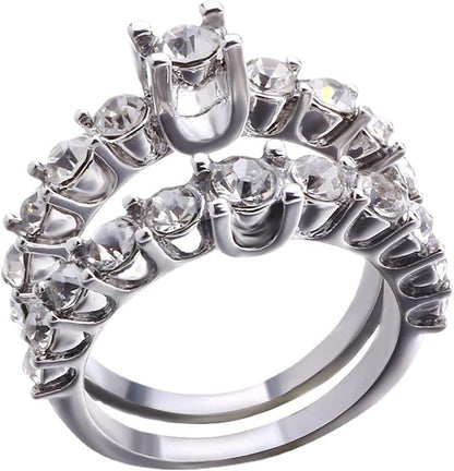 Luxury Diamond Silver Ring Bride Ring Engagement Wedding Ring Prong Setting Zircon Rings Jewelry for Your Princess B / 8