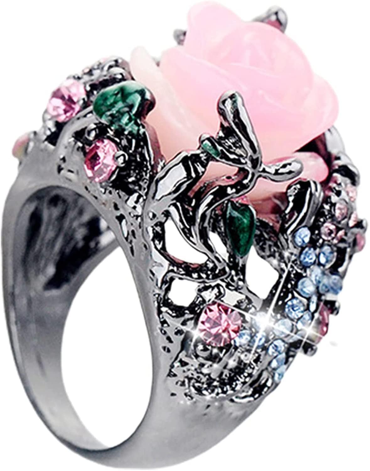 Luxury Diamond Silver Ring Bride Ring Engagement Wedding Ring Prong Setting Zircon Rings Jewelry for Your Princess D / 10