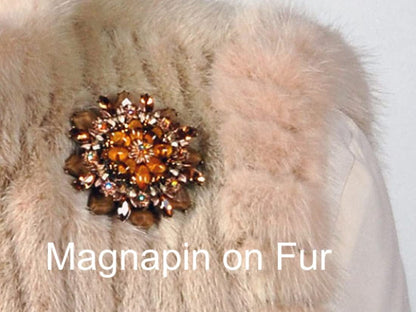 Magnapin Is A, Reusable Accessory Used to Attach Any Item with a Pin, Brooch, Name Tag to Fine Garments. Use Magnapin on Fabrics Such as Satin, Leather, Suede, Linen, Silk and Even Fur.