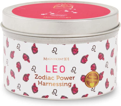 Magnificent 101 Sagittarius Zodiac Sign Candle – Scented Soy Wax Candle – Choose Your Birthdate – Make Great Holiday Gifts for Astrology Fans – 6Oz Tin Holder Ideal for Men’S and Women’S Décor Style Leo