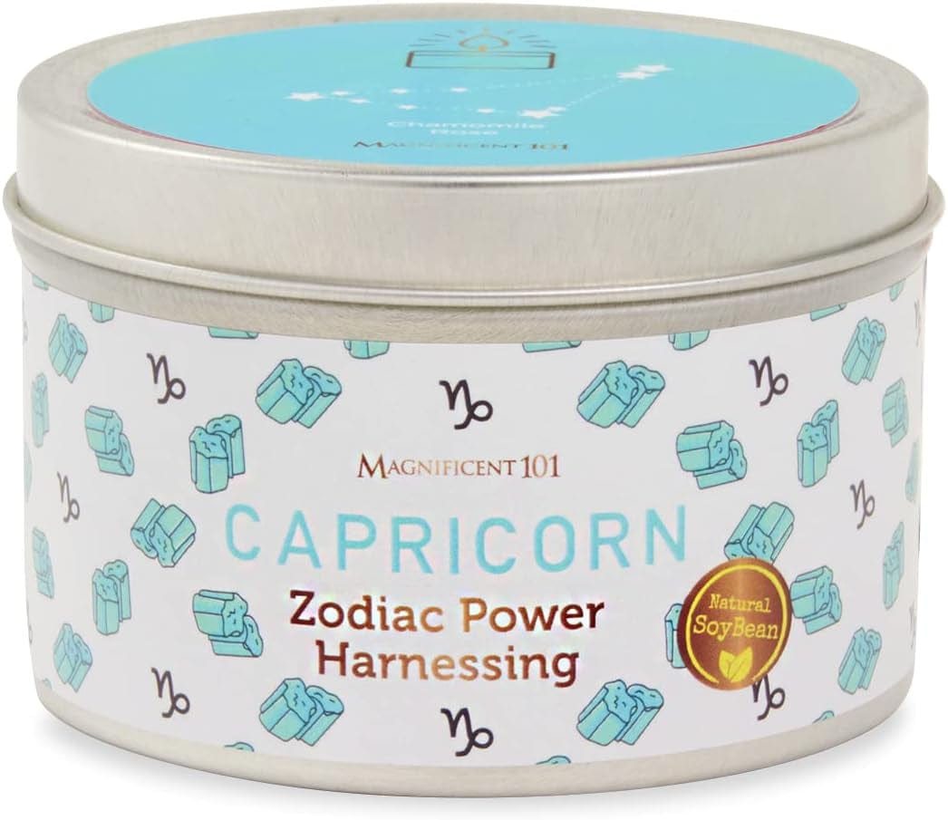 Magnificent 101 Sagittarius Zodiac Sign Candle – Scented Soy Wax Candle – Choose Your Birthdate – Make Great Holiday Gifts for Astrology Fans – 6Oz Tin Holder Ideal for Men’S and Women’S Décor Style Capricorn