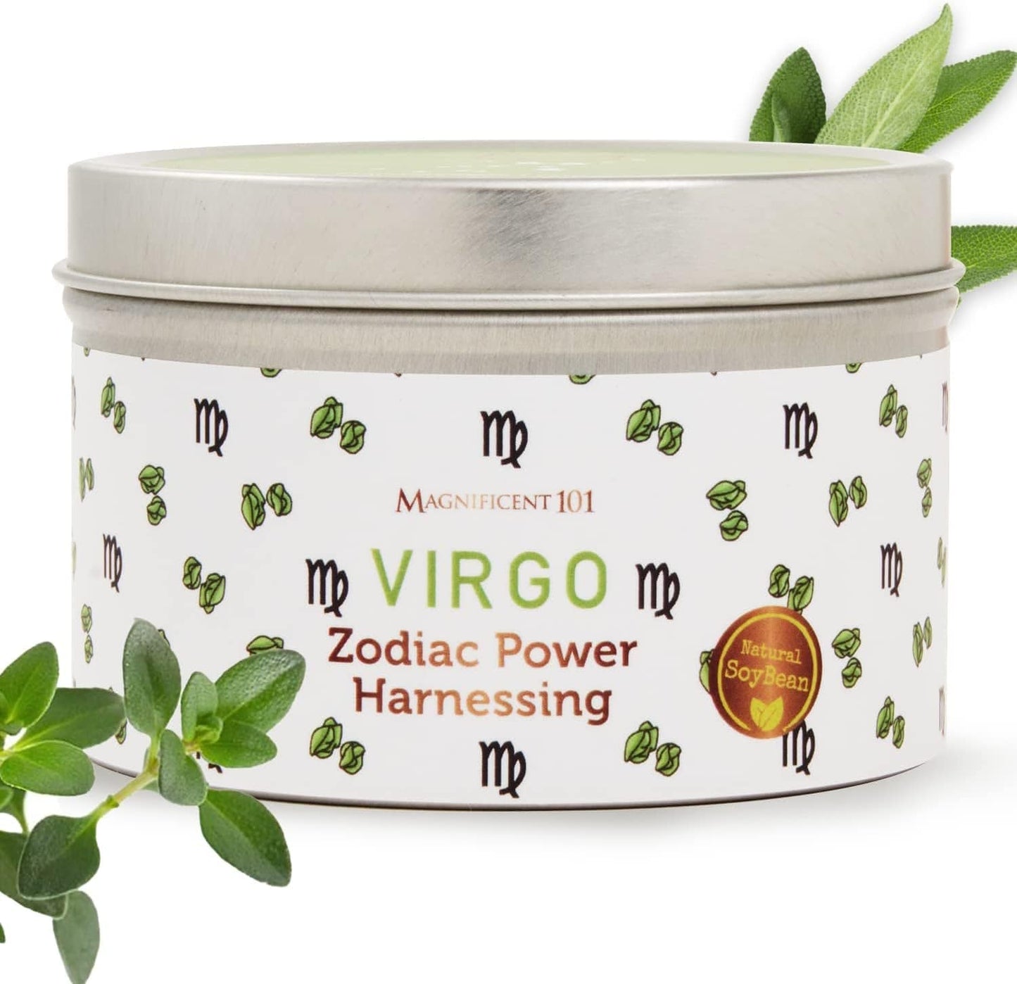 Magnificent 101 Sagittarius Zodiac Sign Candle – Scented Soy Wax Candle – Choose Your Birthdate – Make Great Holiday Gifts for Astrology Fans – 6Oz Tin Holder Ideal for Men’S and Women’S Décor Style Virgo