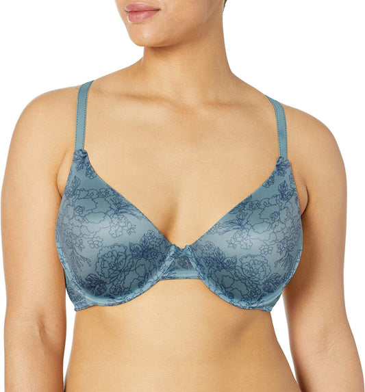 Maidenform Comfort Devotion Demi T-Shirt Bra, Velvety Full-Coverage Bra, Comfortable Bra with Convertible Straps for Everyday Whimsy Tattoo Print / 34C