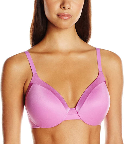 Maidenform Comfort Devotion Underwire Bra, Full-Coverage Comfortable Bra with Cushionwire for Support, Smoothing Bra Magenta Quartz / 34DD