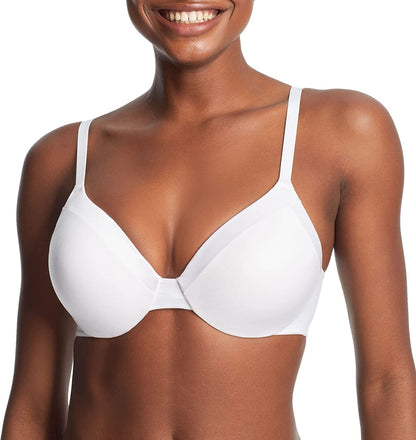 Maidenform Comfort Devotion Underwire Bra, Full-Coverage Comfortable Bra with Cushionwire for Support, Smoothing Bra White / 42B