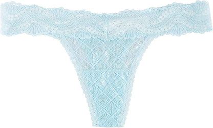 Maidenform Women'S All Lace Thong Panty Tinted Aqua/White Cross Dye / One Size
