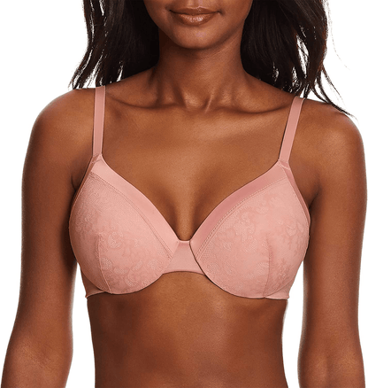 Maidenform Women's Comfort Devotion Tailored Full Coverage T-Shirt Bra 09436 Sheer Pale Pink/Pink Pirouette / 38C